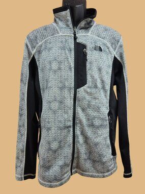 The North Face Gray Black Full Zip Fleece Jacket Medium